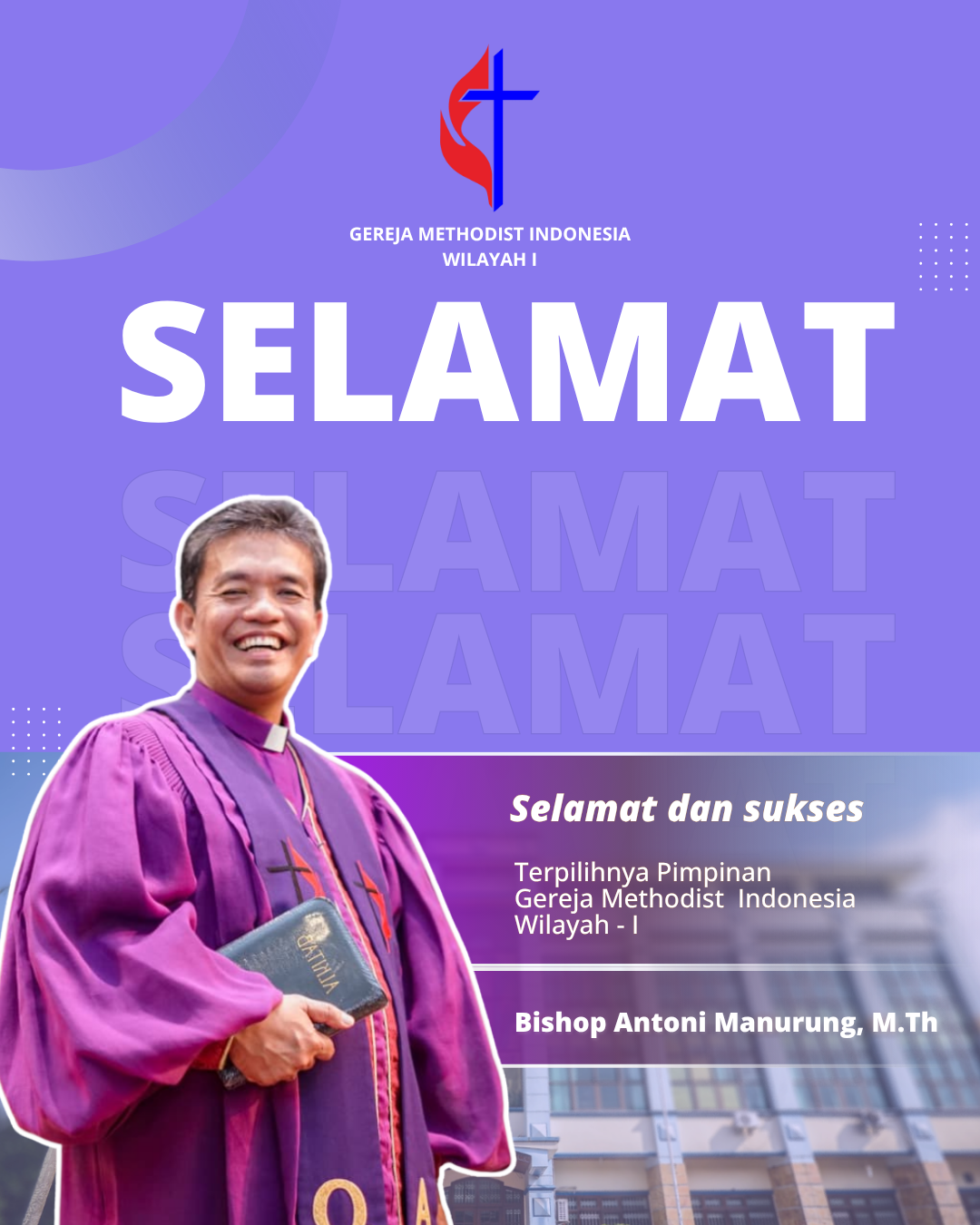 Pdt Antoni Manurung S.Th terpilih sebagai Bishop GMI Wilayah I